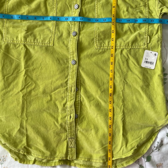 NEW Free People Baby Cord Buttondown Shirt - Picture 9 of 12